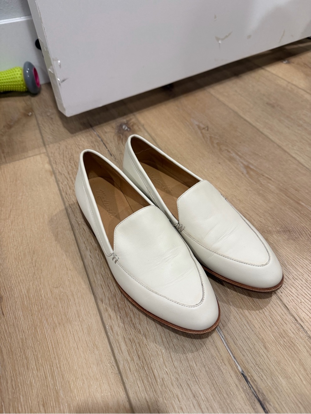 Madewell Frances Cream Leather Pointed Toe Loafers
